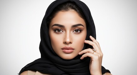 優美な黒のベール 美しい女性 ポートレート 静謐な表情 穏やかな肌
