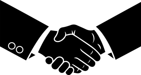 Handshake icon silhouette vector illustration