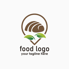 bakery and leaf logo template, traditional bakery logos, food delivery icon design