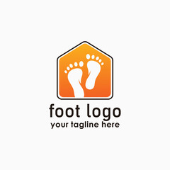 home and foot logo template, foot massage logos, body care icon design