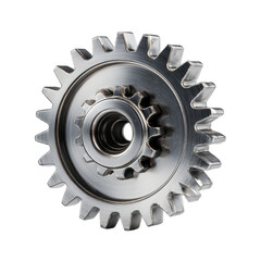 Isolated Steel Cog Gear on a White Background for Creative Use