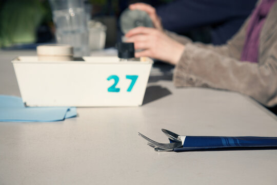 Utensils on restaurant table 27
