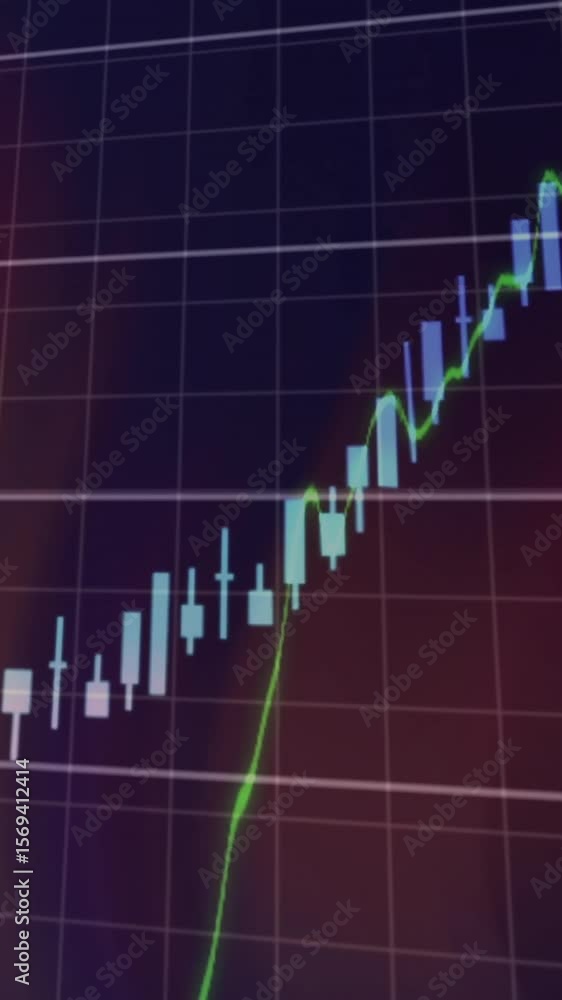 Poster animation of data processing and diagrams over black background