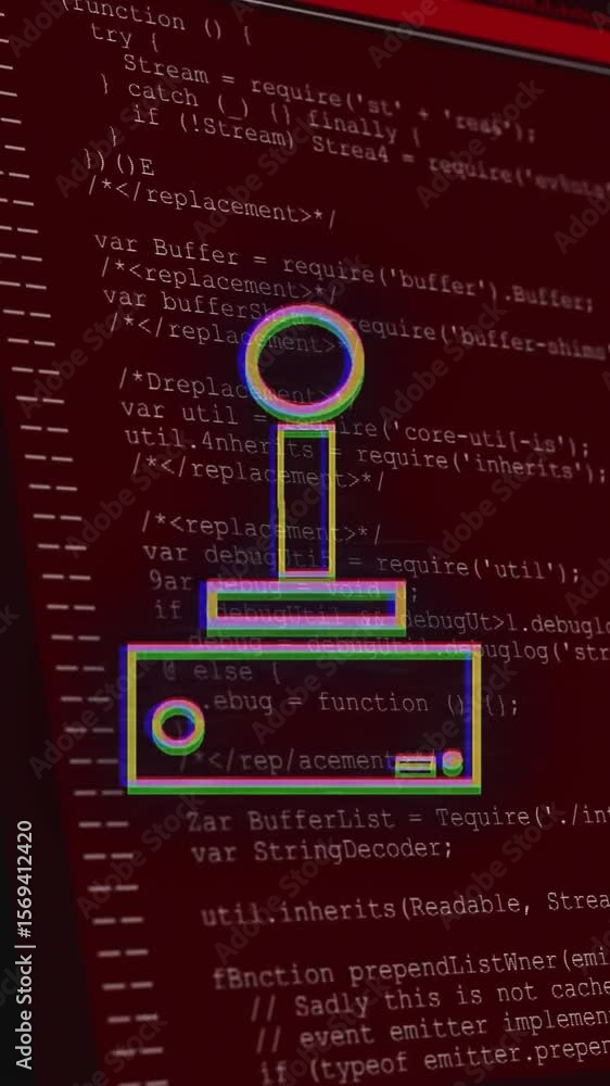 Poster animation of gamepad over data processing