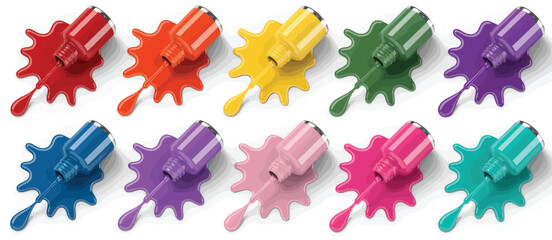Assorted Nail Polish Splashes in Different Colors