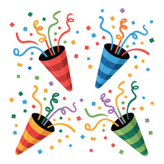 Colorful Party Crackers with Confetti