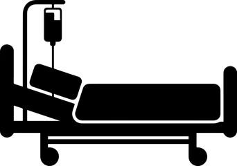 hospital bed silhouette vector illustration