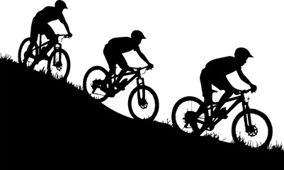 Mountain biker Silhouette vector illustration