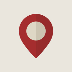 Simple Red Location Pin Icon