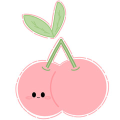 Cute Cherry Character Illustration