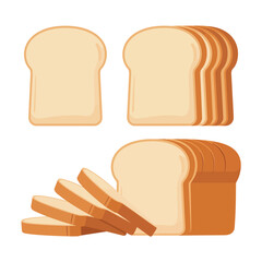 Different Bread Slices and Loaf of Bread
