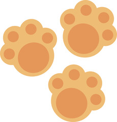 Pawprints of a cat or dog