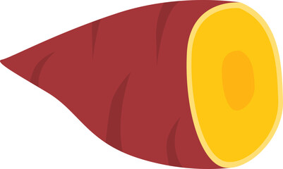 Sweet Potato with Slice Illustration
