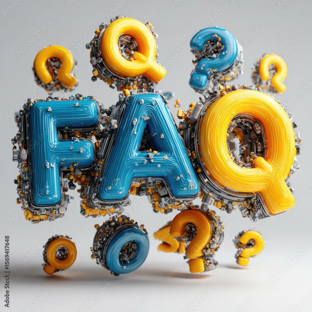 Poster engaging faq concept in hyperrealistic style digital art environment modern design perspective
