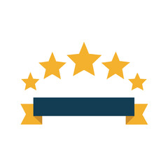 Obraz premium Five Star Emblem Row for Quality Recognition