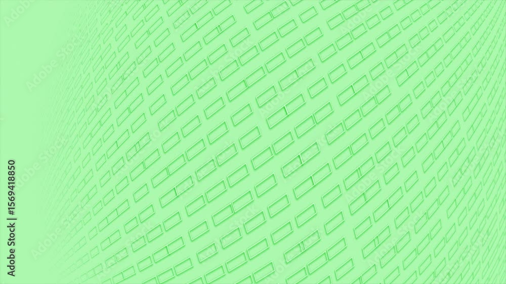 Poster green color diagonally moving square shapes 3d design loop able geometrical background