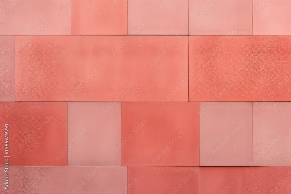 Poster red brick wall showcasing a geometric pattern with rectangular shapes