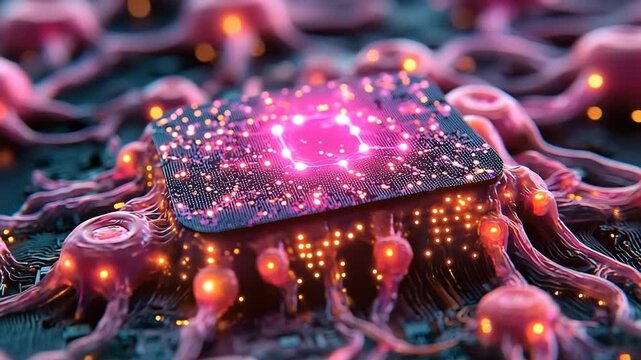 Quantum chip embedded in organic tissue merging technology and biology