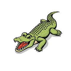 Obraz premium Playful Crocodile – Friendly Cartoon Reptile with Big Personality