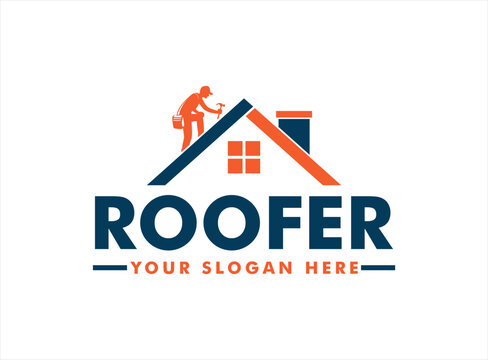 roofer repair and maintenance service logo design vector illustration isolated on background