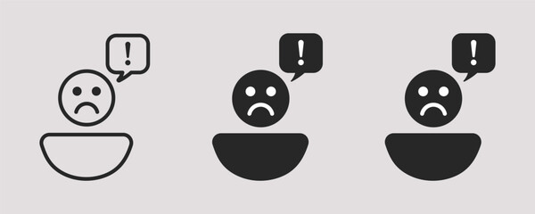 Complaint vector icons. Bad feedback icons set. Angry customer vector concepts