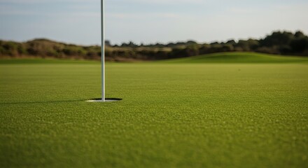 Obraz premium Scenic Golf Course Putting Green Precision and Serenity on the Course