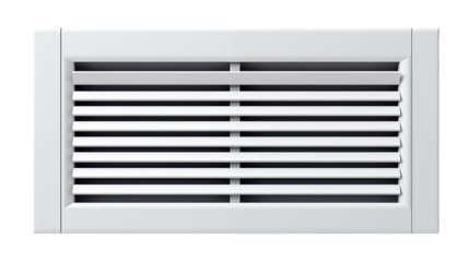 The white rectangular air vent showcases clean design isolated on transparent background