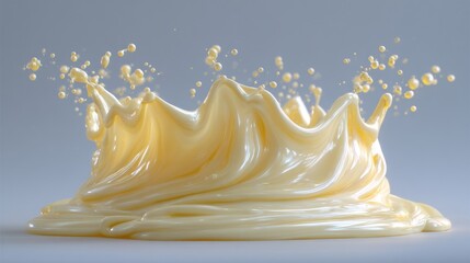 Captivating splash of creamy liquid creating a crown-like formation