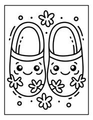 vector illustration of groovy summer coloring pages