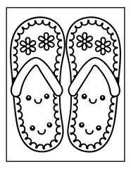 vector illustration of groovy summer coloring pages