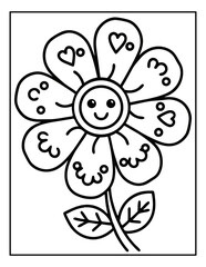 vector illustration of groovy summer coloring pages