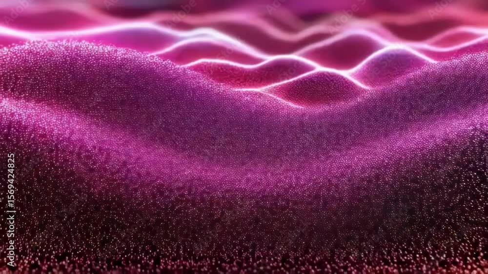 Poster a vibrant abstract background features undulating waves of pink and blue light creating a modern and