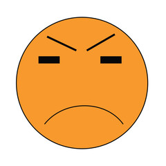 angry face sticker vector
