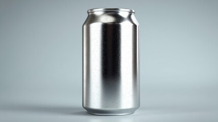 Sleek aluminum soda can mockup template on a soft gradient background