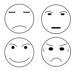 angry face sticker set vector