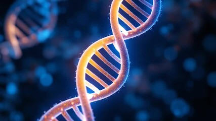 Glowing DNA Helix Animation Background for Biotech Videos. - Powered by Adobe