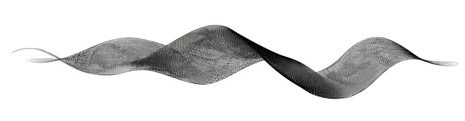 Abstract grayscale image of a curved, ribbon-like form