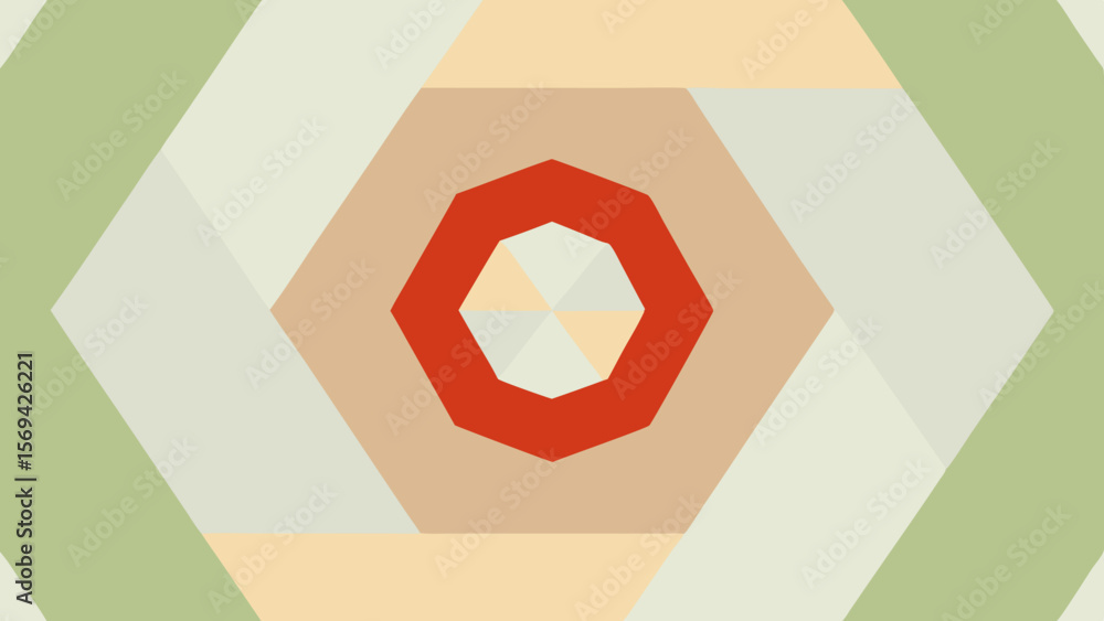 Aufkleber geometric hexagonal pattern with concentric rings of color