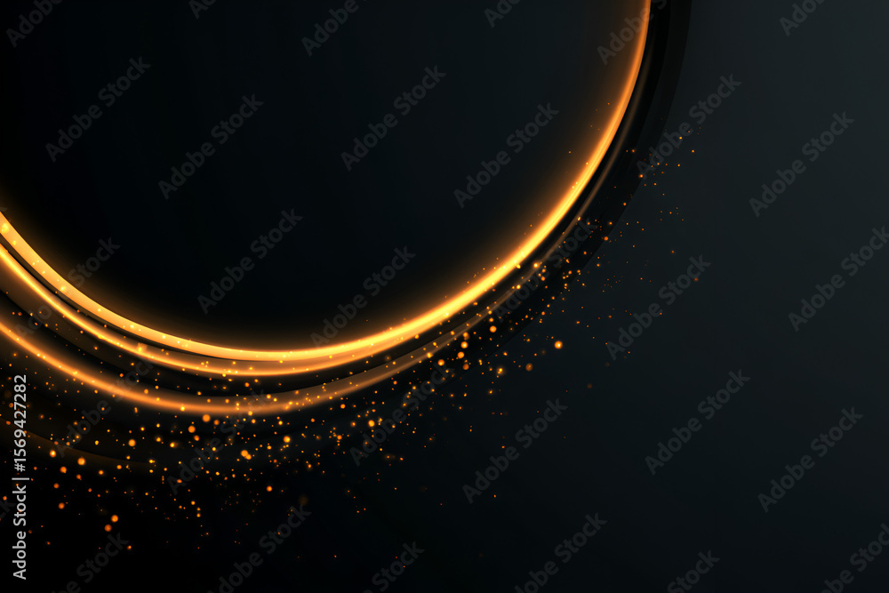 Aufkleber abstract glowing circle design with sparkles on transparent background