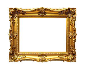 Antique ornate gold picture frame