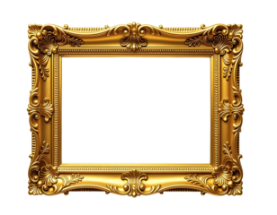 Antique ornate gold picture frame