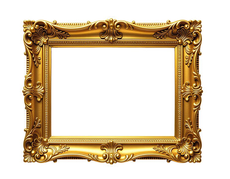 Antique ornate gold picture frame - Powered by Adobe