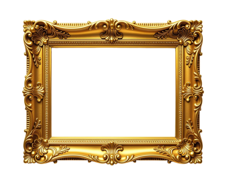 Antique ornate gold picture frame