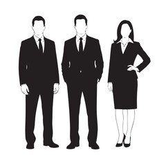 Vector silhouette of a company leader