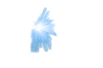 Light-blue ethereal shape, radiating light