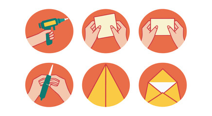 Six Step Envelope Making Guide Glue Gun Paper Folding Instructions