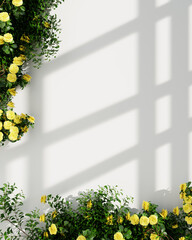 Vibrant blue roses in full bloom against a pristine white wall with dramatic shadows.