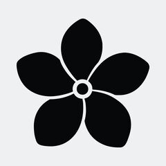 Silhouette simple five petal flower floral botanical vector illustration
