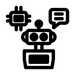 Naklejka premium AI Assistant Black Icon