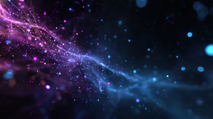 Obraz premium Dynamic light patterns abstract digital space visual art dark environment close-up futuristic concept